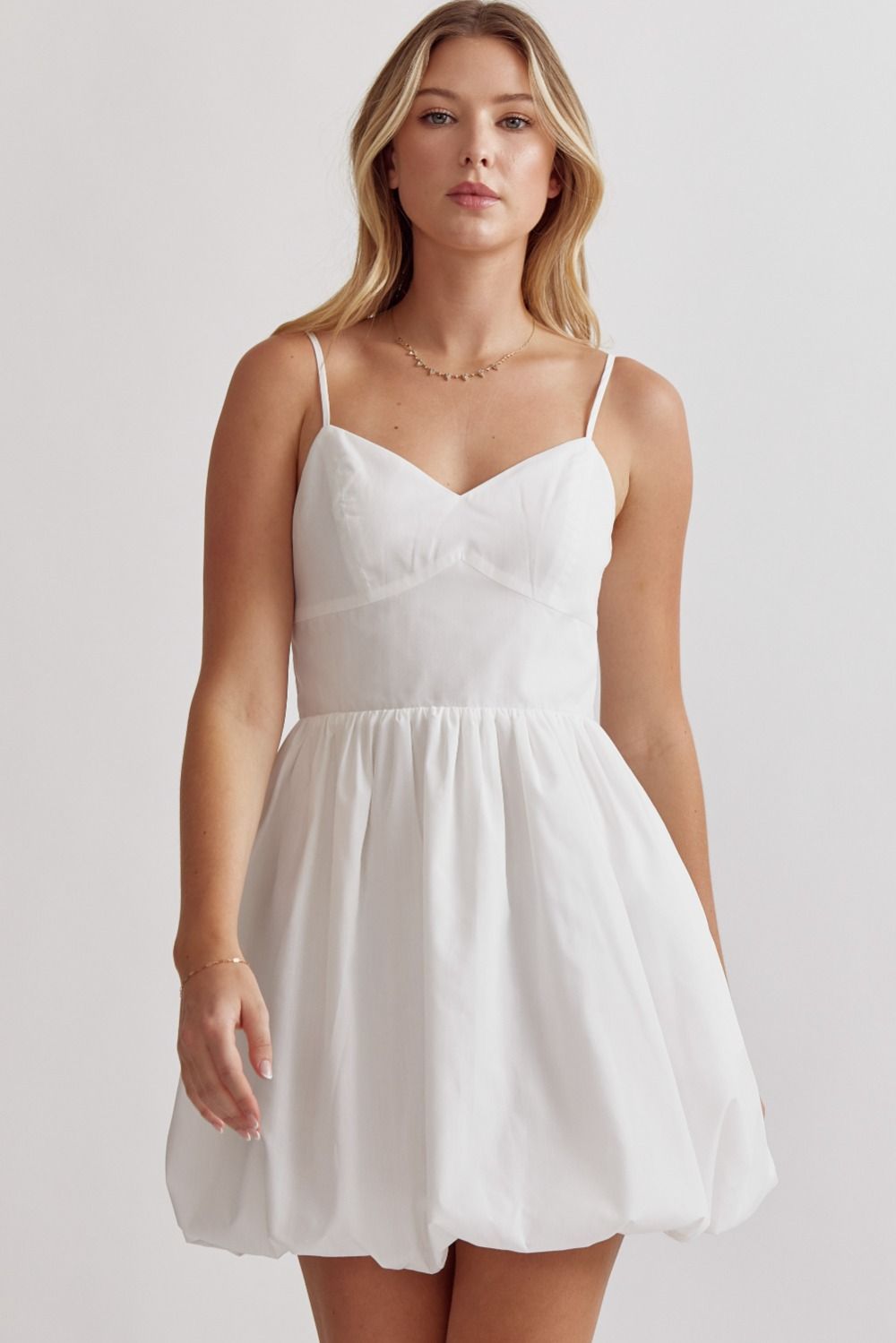 Bubble Hem Spaghetti Strap Dress