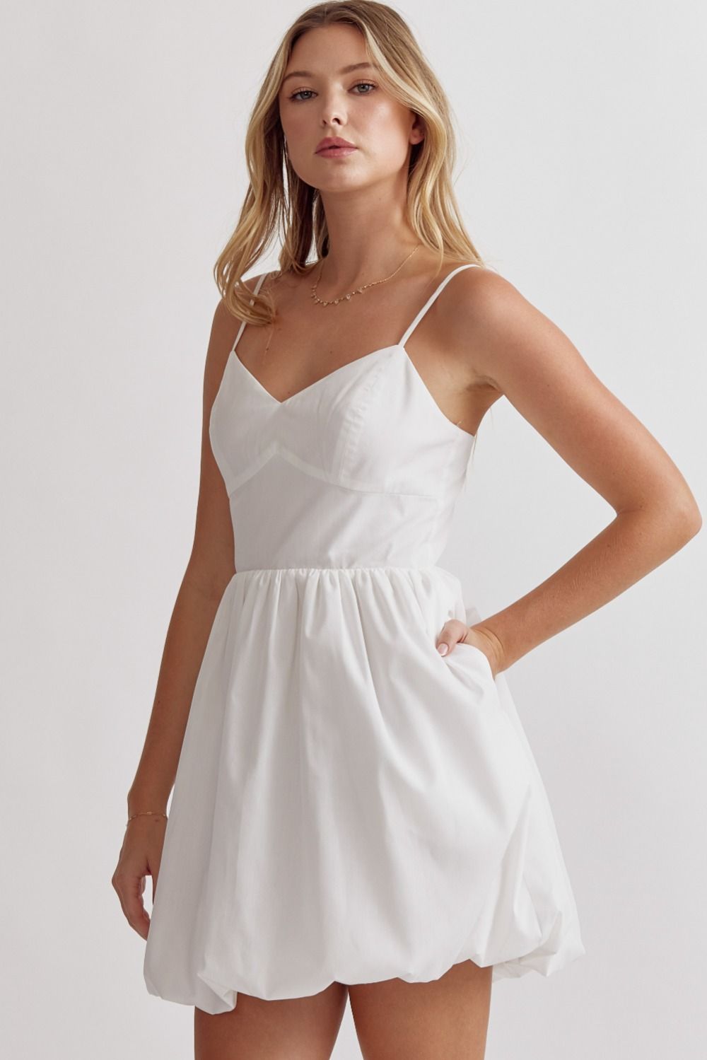 Bubble Hem Spaghetti Strap Dress