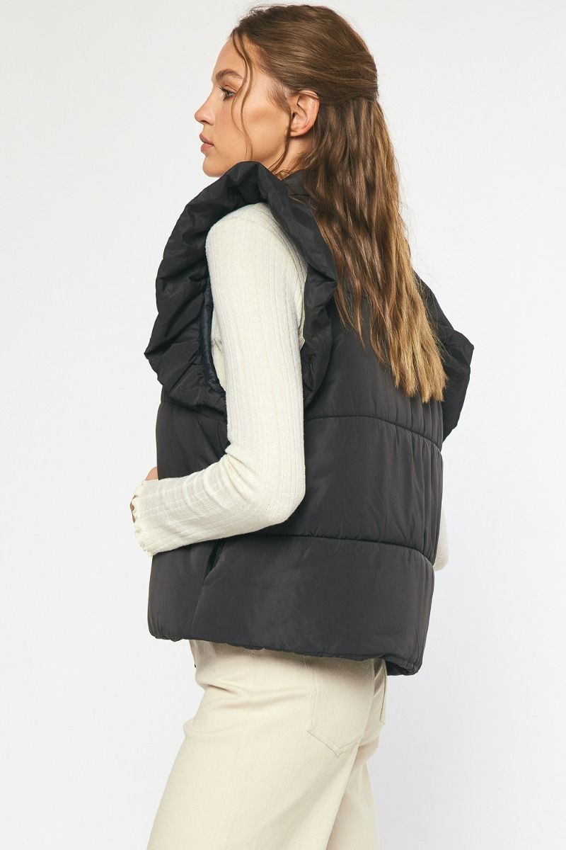 Ruffle Puffer Vest