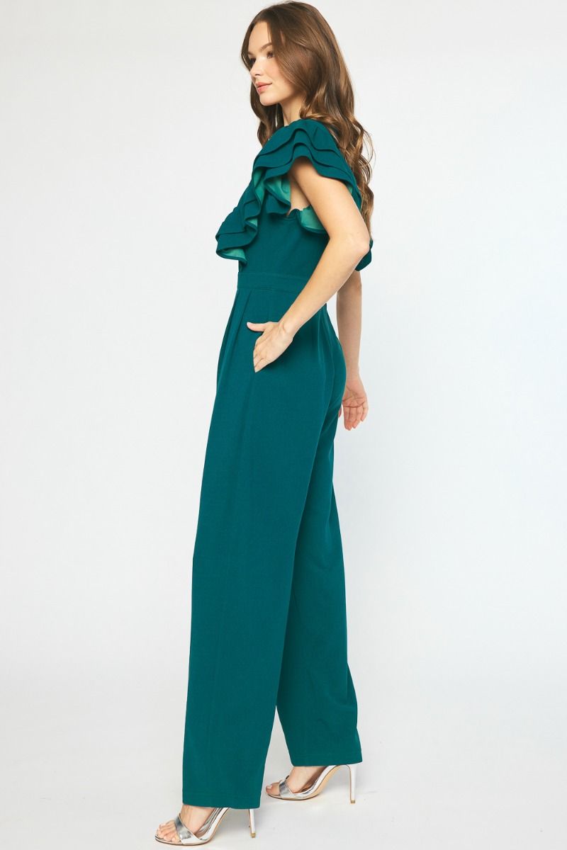 Solid Ruffle Jumpsuit