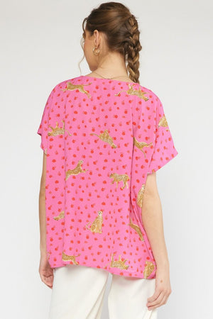 Cheetah Floral Dot Top