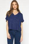 Heather Knit Hi Lo Top
