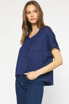 Heather Knit Hi Lo Top