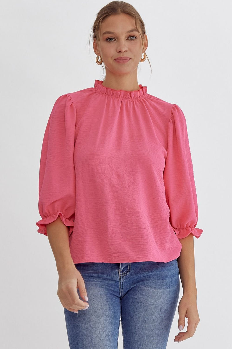 Ruffle-Neck Top