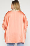 Plus Satin Half Sleeve Top