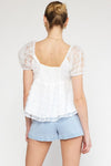 3D Rosette Babydoll Top