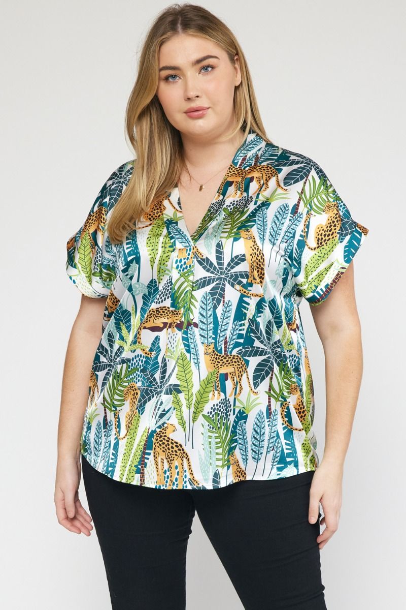 tropical blouse plus size