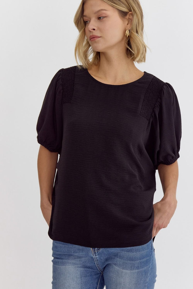 Smock Shoulder Half Sleeve Top