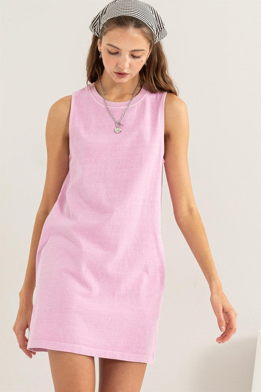 Sleeveless Round Neck Mini Dress