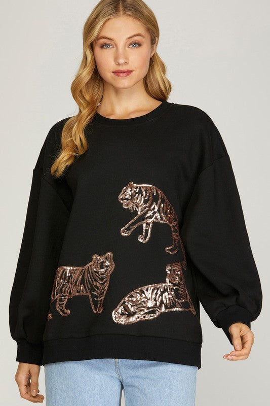 Sequin Tiger Sweatshirt