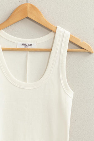 Scoop Neck Ribbed Tank Top