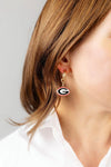 Georgia Bulldogs Enamel Drop Hoop Earrings