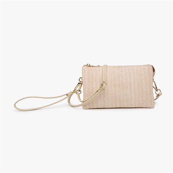 Riley Straw Clutch/Crossbody/Wristlet Purse