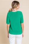 Scoop Neck SS Sweater Top