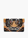 Livy Beaded Tiger Crossbody Envelope Bag