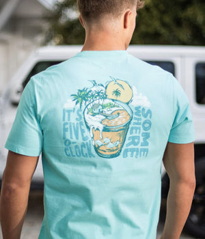 Beach Draft- 5:00 Somewhere SS Graphic Tee