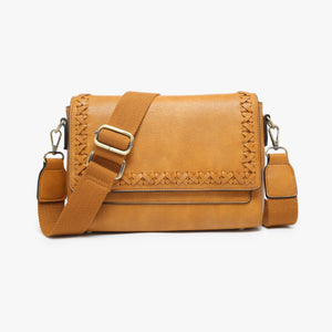 Francesca Whipstitch Flapover Crossbody Bag