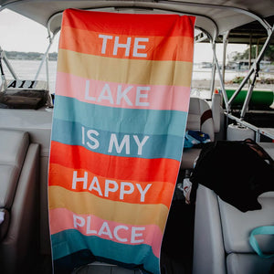 Lake is My Happy Place Quick Dry Towel