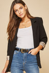 Leopard Trim Blazer