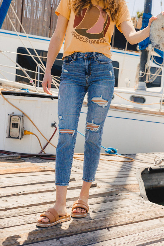 Peyton Hi Rise Destroyed Slim Fit Jeans