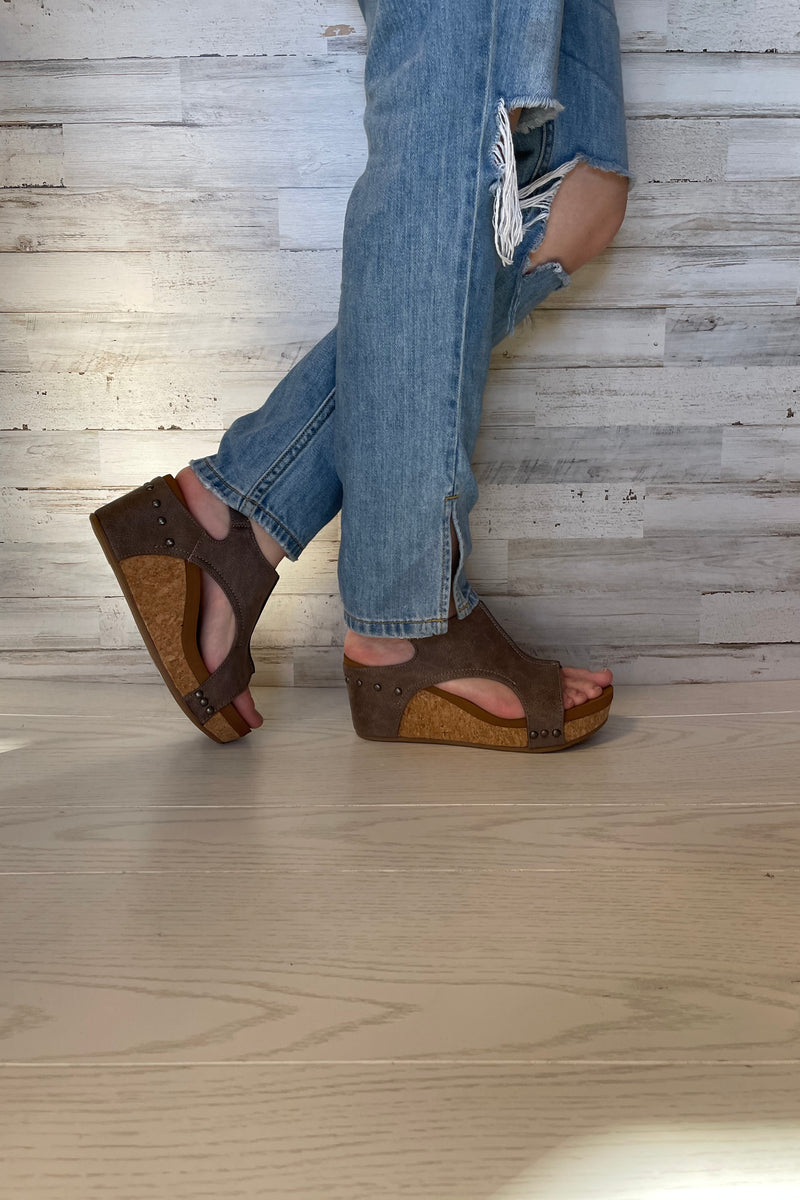Liberty Wedge Sandals- Taupe