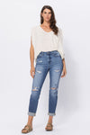 Haylee HW Cuff Distressed Boyfriend Jeans