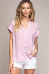 Satin  Button Down Top - Free Souls Boutique