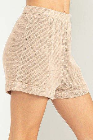 Drawstring Cotton Mesh Shorts