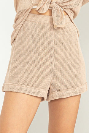 Drawstring Cotton Mesh Shorts