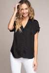 Satin  Button Down Top - Free Souls Boutique