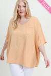 Plus Wide V Dolman Pocket Top - Free Souls Boutique