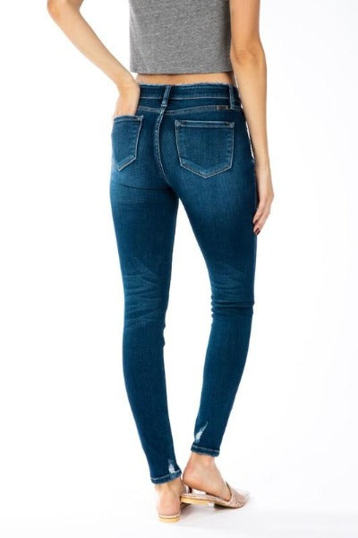 Mid Rise Distressed Super Skinny Jeans