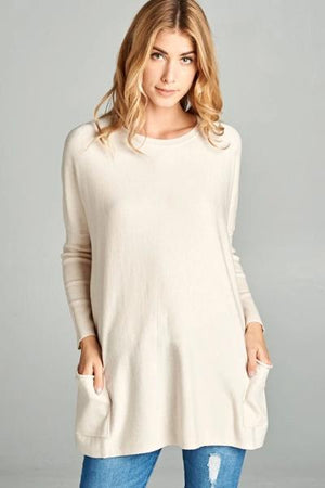 Drape Pocket Sweater - Free Souls Boutique