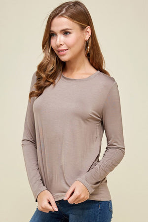 Straight Hem Modal LS Top