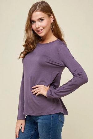 Straight Hem Modal LS Top - Free Souls Boutique