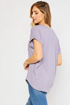 V-Neck Cuff Sleeve Pocket Top