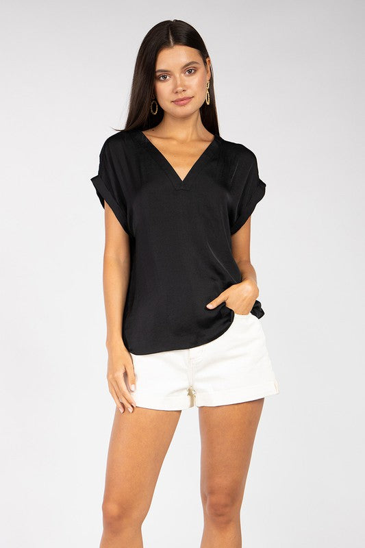 VNeck Drop Sleeve Top