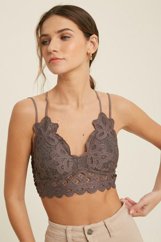 Double Strap Scallop Lace Bralette