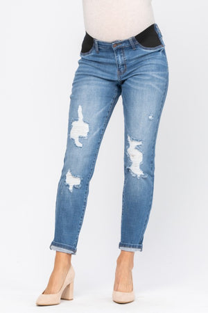 Stretch Destroyed Boyfriend Fit Jeans