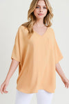 Wide V Dolman Pocket Top