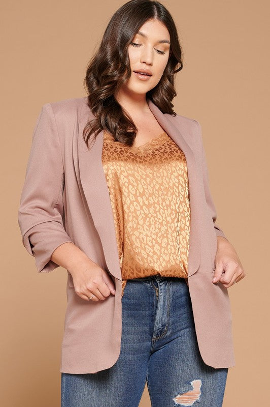 Plus Scrunch Sleeve Blazer