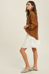 Front Pocket Roll Sleeve Sweater