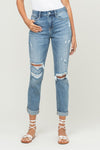 Distressed Comfort Stretch Boyfriend Jeans