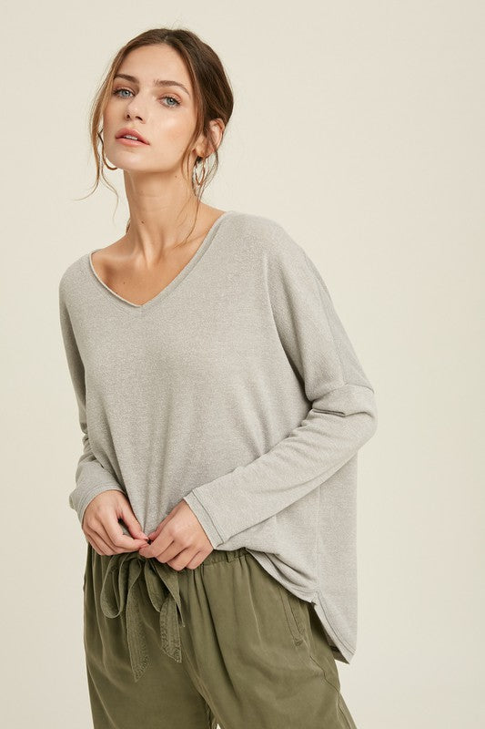 Textured Knit Drop Shoulder Top