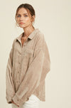 Corduroy Button Front Shirt Jacket