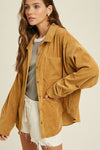 Corduroy Button Front Shirt Jacket