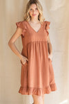 Cap Sleeve Solid Babydoll Dres