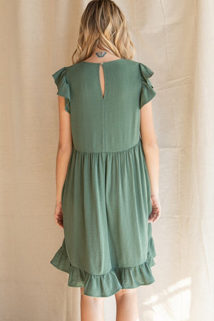 Cap Sleeve Solid Babydoll Dres