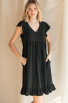 Cap Sleeve Solid Babydoll Dres