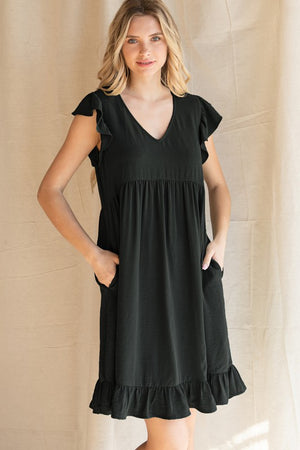 Cap Sleeve Solid Babydoll Dres